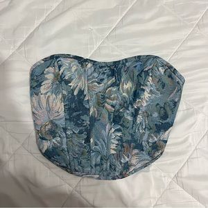 Blue Floral Corset Top